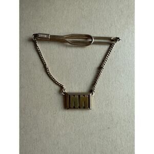 Vintage Swank Gold Tone Metal Tie Clip With Initials‎ “MM”